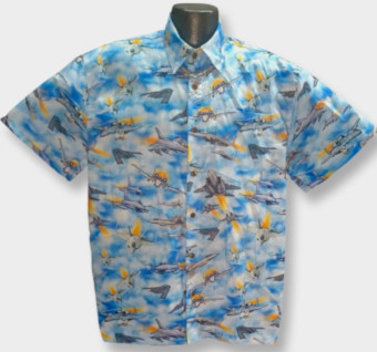 Fighter Jets Hawaiian Shirt- Made in USA- Cotton
